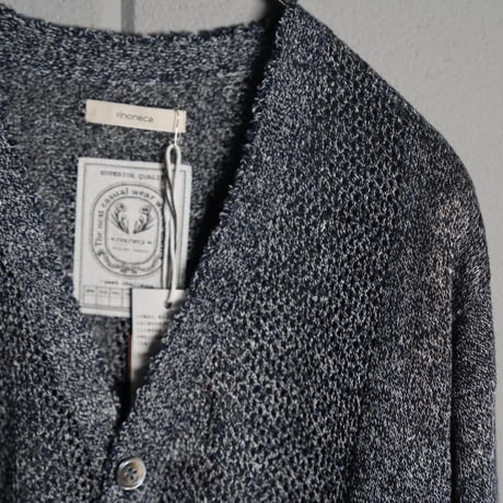"rinoneca"  Linen Mesh Cardigan