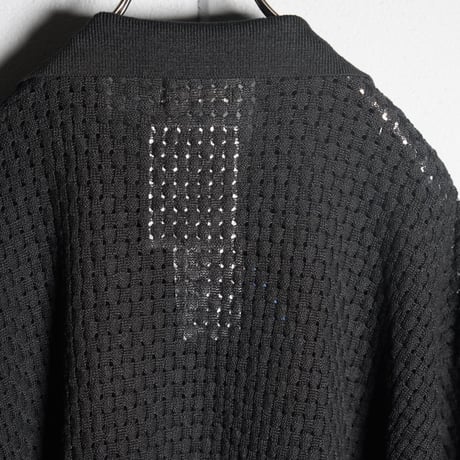 "rinoneca"  Linen 12 Gauge Knit Open Collar Shirts