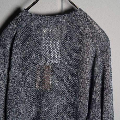 "rinoneca"  Linen Mesh Cardigan