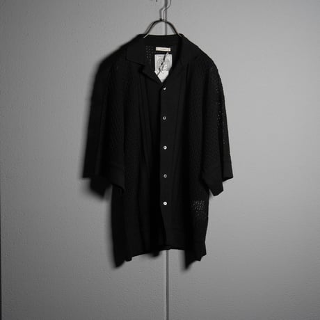 "rinoneca"  Linen 12 Gauge Knit Open Collar Shirts