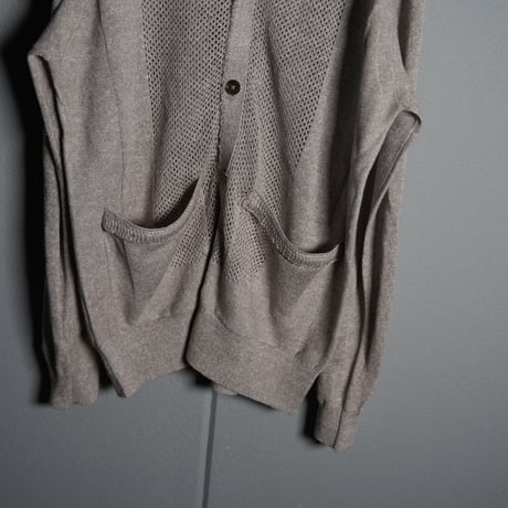 "rinoneca"  Linen Mesh Cardigan