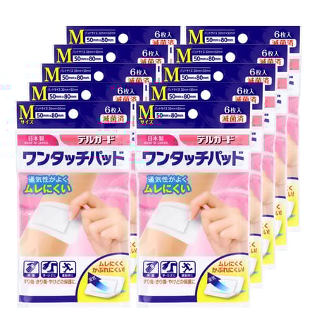デルガード ワンタッチパッド Mサイズ 6枚入×10個セット  (KN-00626)