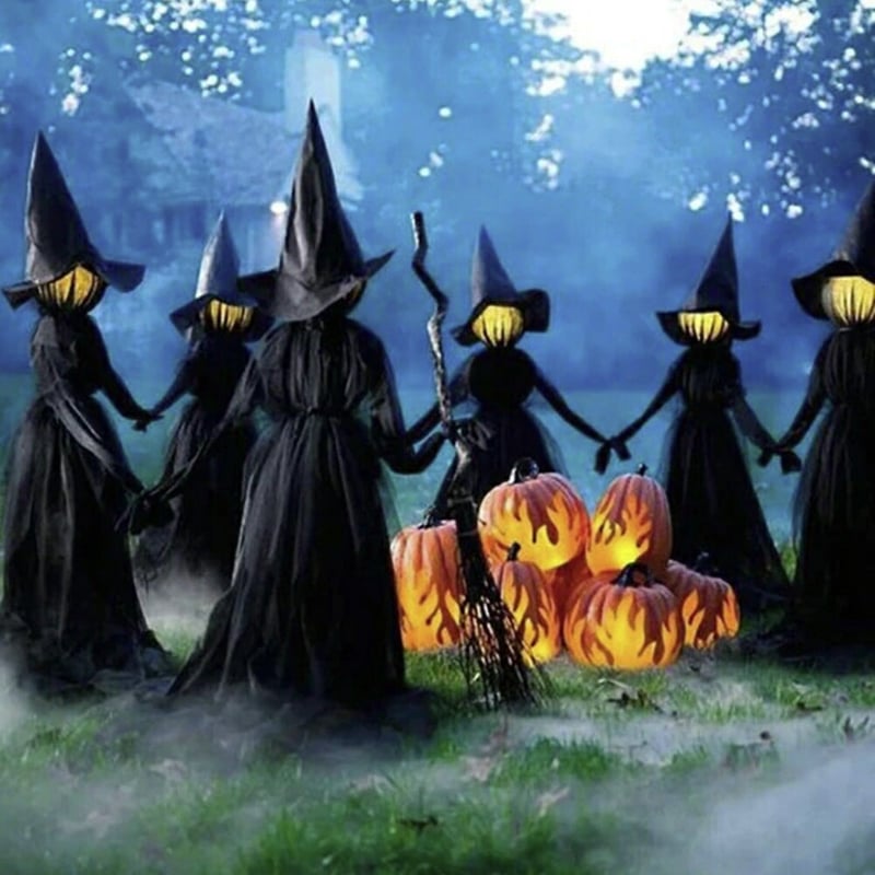 ハロウィン 魔女 ウィッチ 人形 LED ドール ぬいぐるみ 置物 ホラー