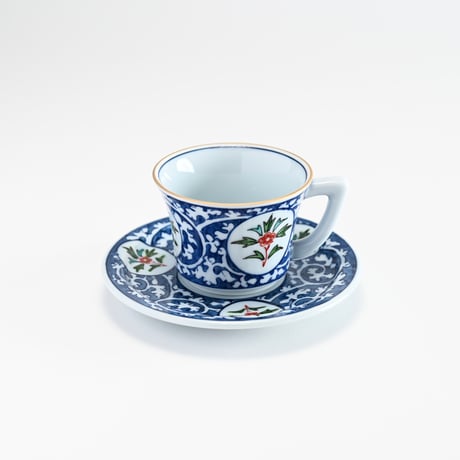 丸紋花唐草コーヒーカップ