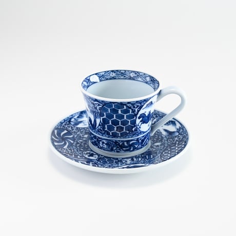 染付丸二山水祥瑞コーヒーカップ