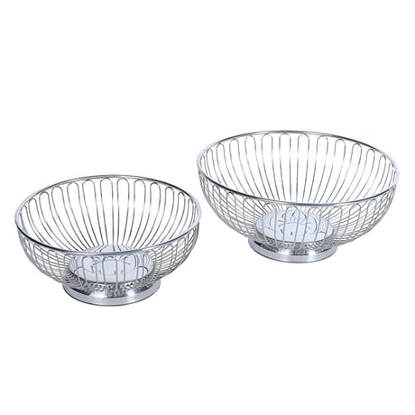 STAINLESS TABLETOP BASKET ROUND L