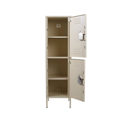 STEEL LOCKER 2 DOOR IVORY