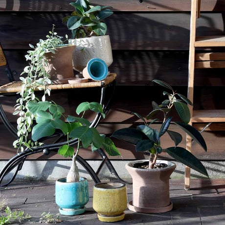 GLAZED EARTHENWARE POT S TURQUOISE（4号）