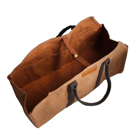 Wax canvas log bag Camel