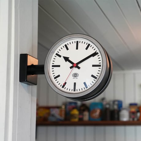 DOUBLE FACE CLOCK 170D2 MAT BLACK/RAW