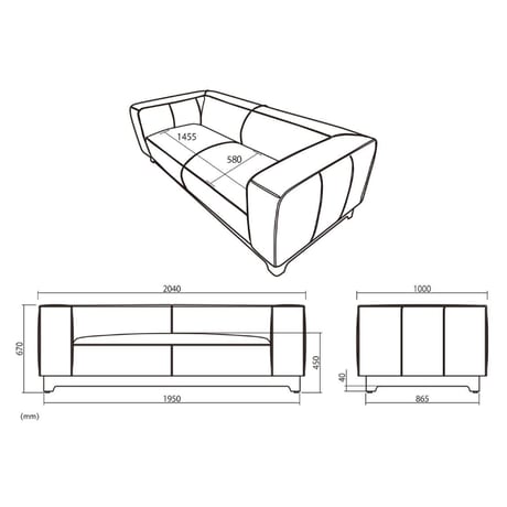 Master sofa brown 3 seater