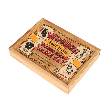 WOODEN 4IN1 CLASSIC BOARD GAME SET NATURAL