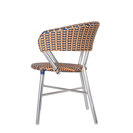 Aluminum roundish chair     Blue/Yellow
