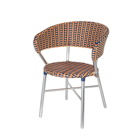 Aluminum roundish chair     Blue/Yellow
