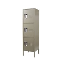STEEL LOCKER 3DOOR MOSS GRAY