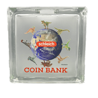 GLASS BLOCK BANK DINOSAUR / DINO EARTH