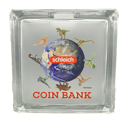 GLASS BLOCK BANK DINOSAUR / DINO EARTH