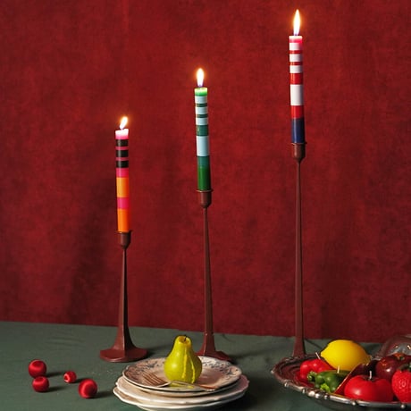 IRON CANDLE HOLDER DIAMOND RED L