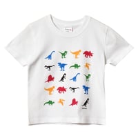 プリントTシャツ 恐竜シルエットMIX