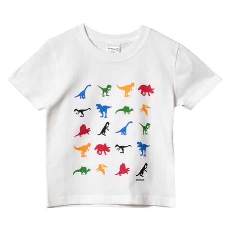 プリントTシャツ 恐竜シルエットMIX
