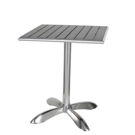 Aluminum cafe table square Black