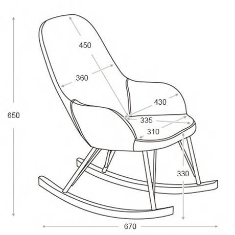 ROCKING CHAIR S TWEED BLUE