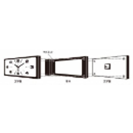 DOUBLE FACE CLOCK RECTANGLE GRAY