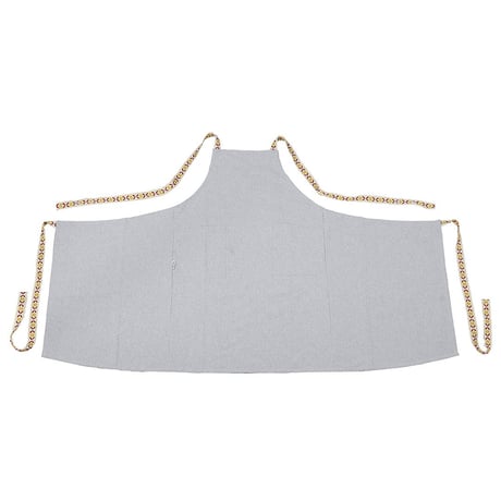 Apron with ribbon  Light gray