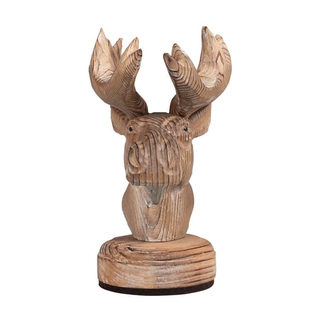 WOODEN ANIMAL HEAD MOOSE
