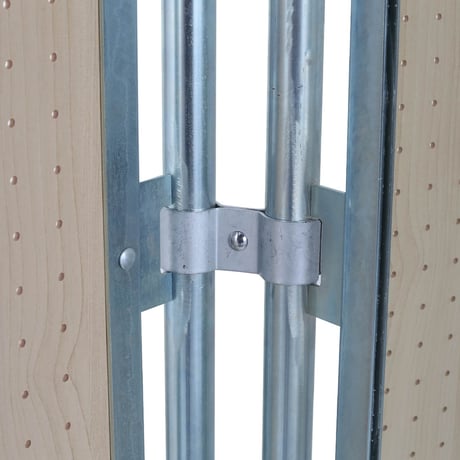STEEL FRAME MIRROR WITH PEGBOARD