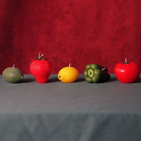 CANDLE RED APPLE SET OF 2