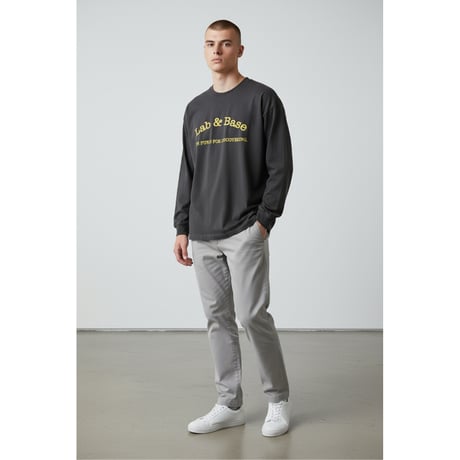 Big silhouette Long T-shirt -LAB & BASE- / Charcoal