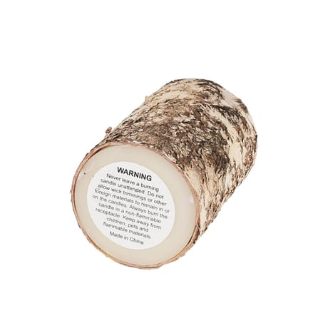 Birchwood log candle