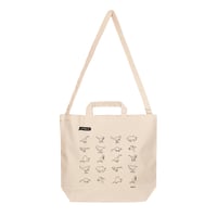 2way tote bag　Natural / 恐竜シルエットMIX
