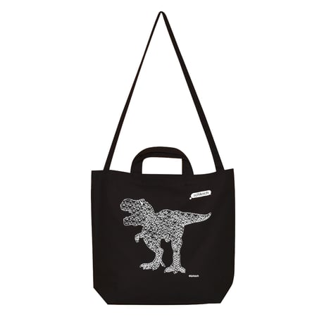 2way tote bag　Black / T-REX MIX