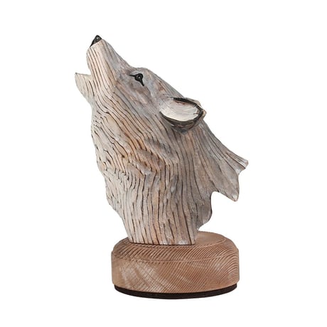 WOODEN ANIMAL HEAD WOLF