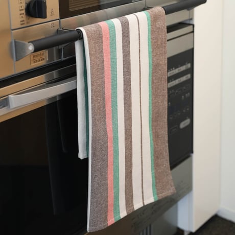 KITCHEN CLOTH STRIPY BROWN/GREEN