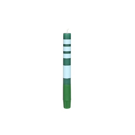 CANDLE STRIPE GREEN SET OF 2
