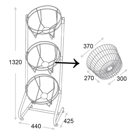 Wire round rack