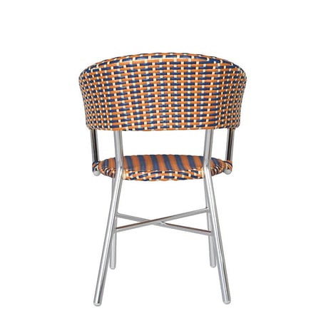 Aluminum roundish chair     Blue/Yellow