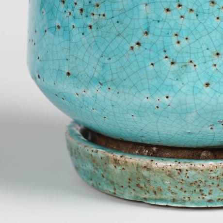 GLAZED EARTHENWARE POT S TURQUOISE（4号）