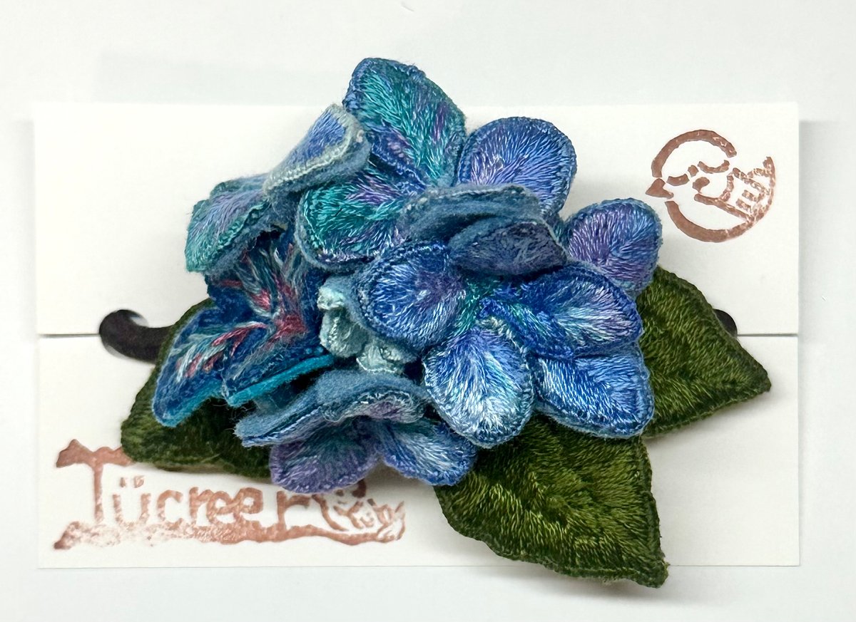 草花の立体刺繍ヘアゴム】（あじさい） | Tucreer-つくりえ-