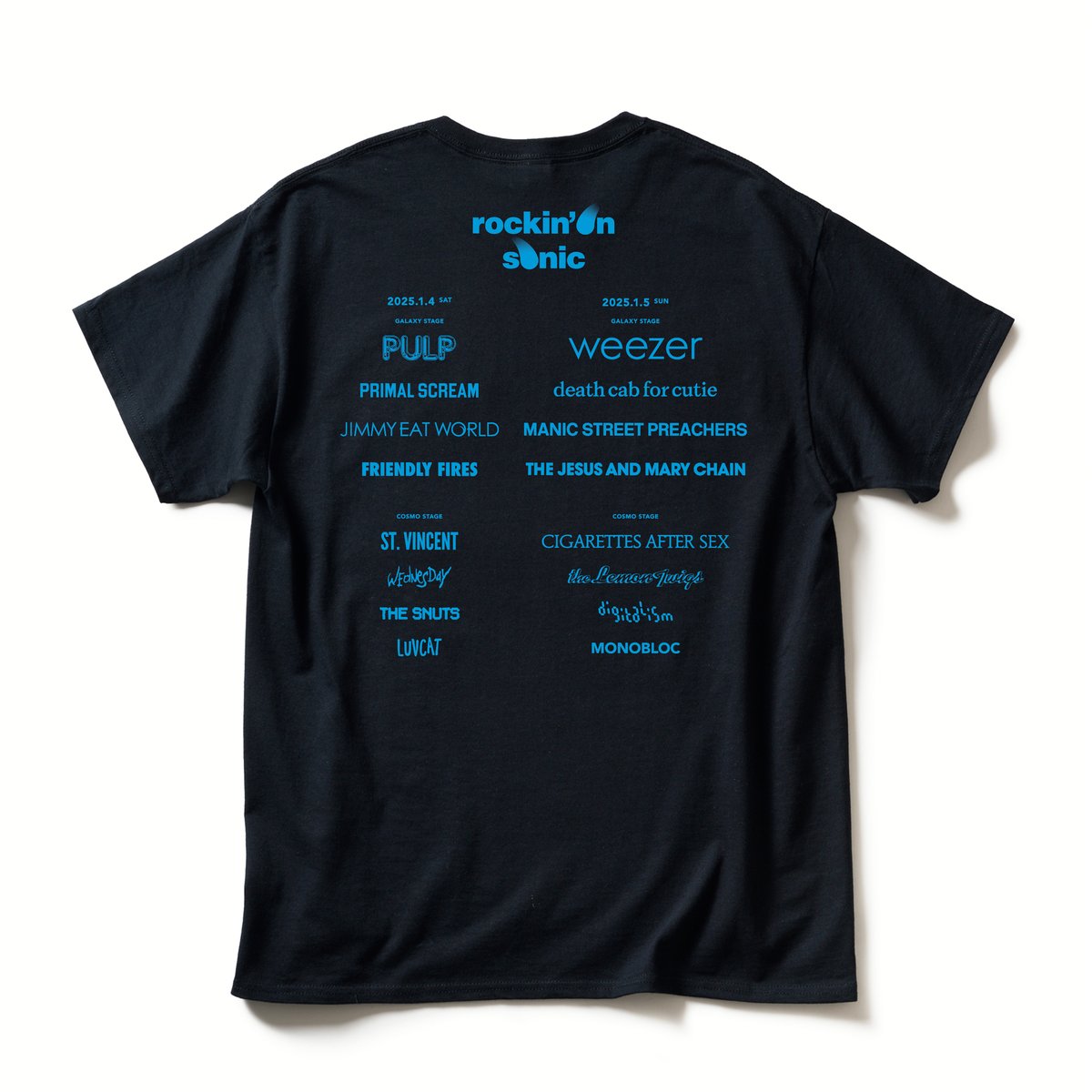 rockin'on ロッキンオンソニック ロゴTシャツ ブラック/ブルー L ロゴTシャツ ブラック B | rockin'on sonic