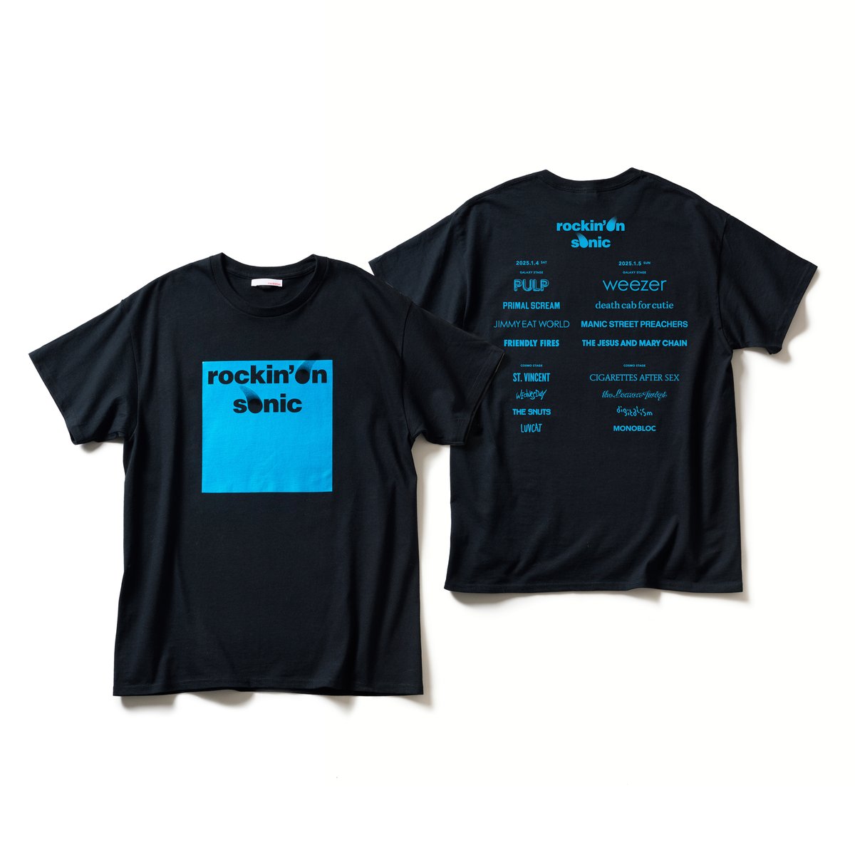 rockin'on ロッキンオンソニック ロゴTシャツ ブラック/ブルー L ロゴTシャツ ブラック B | rockin'on sonic