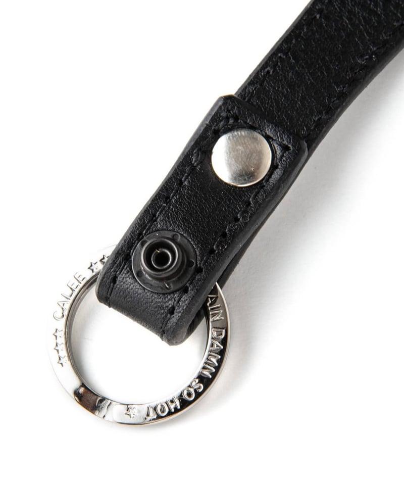 CALEE】STUDS LEATHER SNAP KEY RING | JUNGROOVE