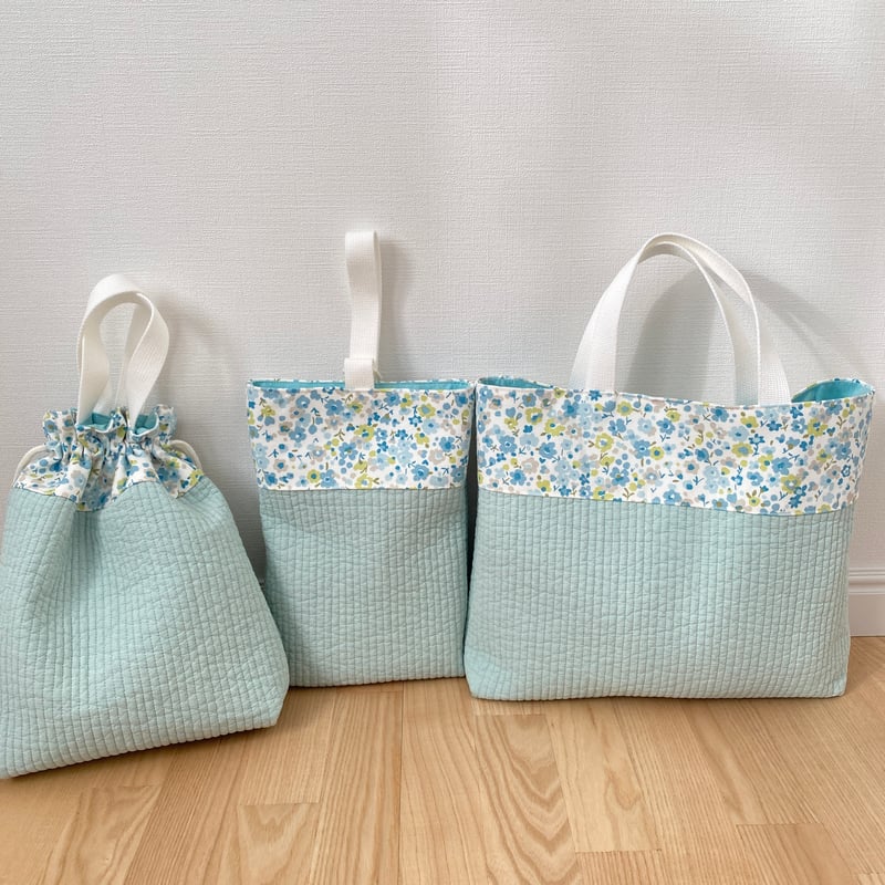 ヌビ レッスンバック 上履き袋 体操服袋 ミントカラー | honoka_handmade_