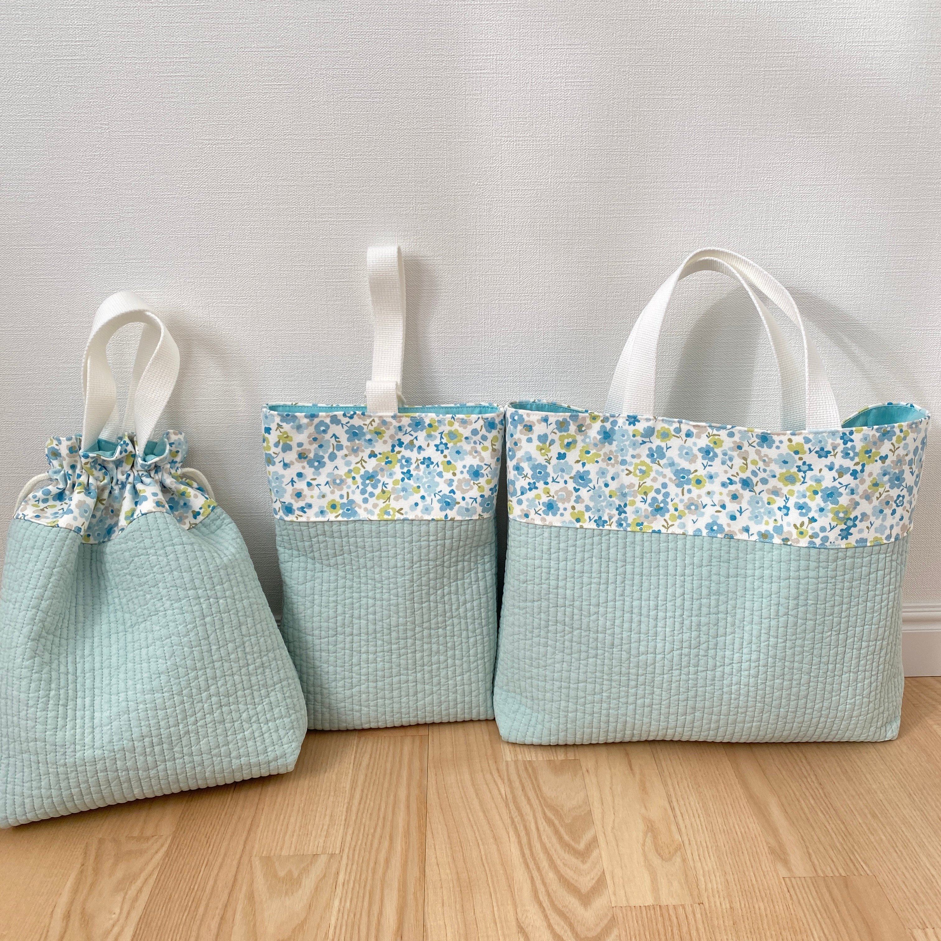 みっき様　ヌビ　ハート　キルト　レッスンバッグ　上履き袋　体操着袋　ハンドメイド original