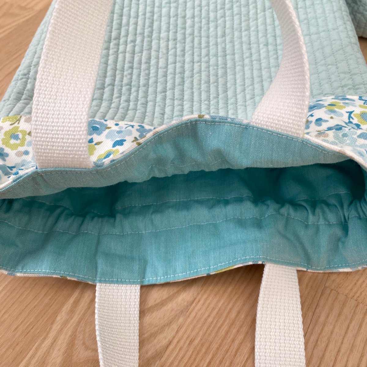 ヌビ レッスンバック 上履き袋 体操服袋 ミントカラー | honoka_handmade_