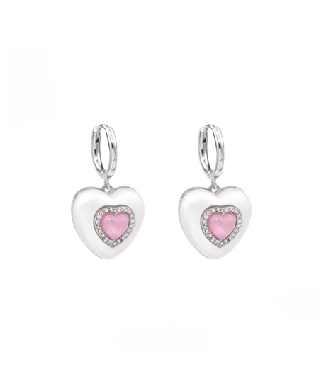 Pink heart in heart pierce