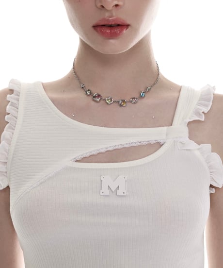 Distorted colorful stones necklace